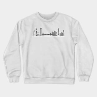 Frankfurt Skyline in black with details Crewneck Sweatshirt